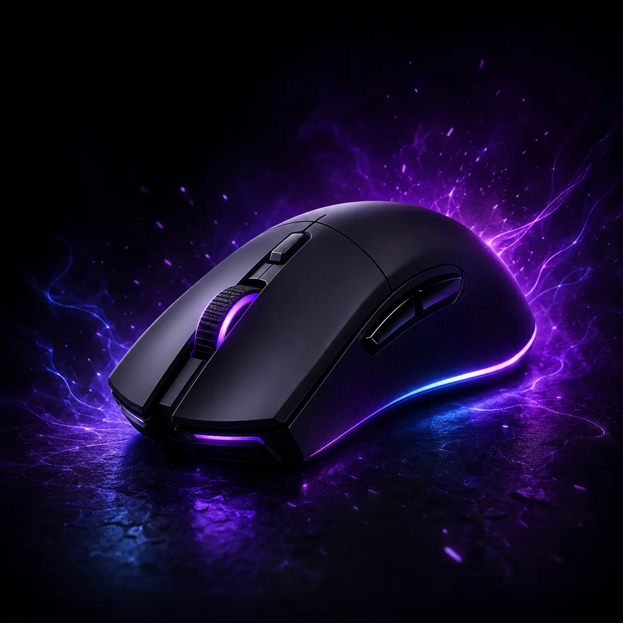 Black RGB gaming mouse